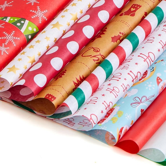 20 POLYMAILERS w/ Tissue Paper - Christmas Holiday Red with Trees - Picture 5 of 6